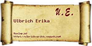 Ulbrich Erika névjegykártya